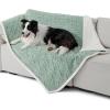 imageBedsure Waterproof Dog Blankets for Medium Dogs  Pet Blanket for Couch Protector Washable Premium Jacquard Coral Fleece Cat Throw Blanket Soft Plush Reversible Furniture Protection30quotx40quot TaupeSage Green