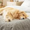 imageBedsure Waterproof Dog Blankets for Medium Dogs  Pet Blanket for Couch Protector Washable Premium Jacquard Coral Fleece Cat Throw Blanket Soft Plush Reversible Furniture Protection30quotx40quot TaupePale Oak