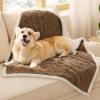imageBedsure Waterproof Dog Blankets for Medium Dogs  Pet Blanket for Couch Protector Washable Premium Jacquard Coral Fleece Cat Throw Blanket Soft Plush Reversible Furniture Protection30quotx40quot TaupeTaupe
