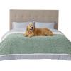 imageBedsure Waterproof Dog Blankets for Medium Dogs  Pet Blanket for Couch Protector Washable Premium Jacquard Coral Fleece Cat Throw Blanket Soft Plush Reversible Furniture Protection30quotx40quot TaupeSage Green