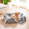 imageBedsure Waterproof Dog Blankets for Medium Dogs  Pet Blanket for Couch Protector Washable Premium Jacquard Coral Fleece Cat Throw Blanket Soft Plush Reversible Furniture Protection30quotx40quot TaupeGrey