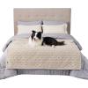 imageBedsure Waterproof Dog Blankets for Medium Dogs  Pet Blanket for Couch Protector Washable Premium Jacquard Coral Fleece Cat Throw Blanket Soft Plush Reversible Furniture Protection30quotx40quot TaupeCream