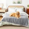 imageBedsure Waterproof Dog Blankets for Medium Dogs  Pet Blanket for Couch Protector Washable Premium Jacquard Coral Fleece Cat Throw Blanket Soft Plush Reversible Furniture Protection30quotx40quot TaupeGrey