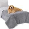 imageBedsure Waterproof Dog Blankets for Medium Dogs  Pet Blanket for Couch Protector Washable Premium Jacquard Coral Fleece Cat Throw Blanket Soft Plush Reversible Furniture Protection30quotx40quot TaupeGrey