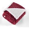imageBedsure Waterproof Dog Blankets for Medium Dogs  Pet Blanket for Couch Protector Washable Premium Jacquard Coral Fleece Cat Throw Blanket Soft Plush Reversible Furniture Protection30quotx40quot TaupeBurgundy