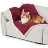 imageBedsure Waterproof Dog Blankets for Medium Dogs  Pet Blanket for Couch Protector Washable Premium Jacquard Coral Fleece Cat Throw Blanket Soft Plush Reversible Furniture Protection30quotx40quot TaupeBurgundy