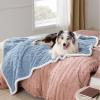 imageBedsure Waterproof Dog Blankets for Medium Dogs  Pet Blanket for Couch Protector Washable Premium Jacquard Coral Fleece Cat Throw Blanket Soft Plush Reversible Furniture Protection30quotx40quot TaupeLight Blue
