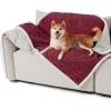 imageBedsure Waterproof Dog Blankets for Medium Dogs  Pet Blanket for Couch Protector Washable Premium Jacquard Coral Fleece Cat Throw Blanket Soft Plush Reversible Furniture Protection30quotx40quot TaupeBurgundy