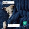 imageBedsure Waterproof Dog Blankets for Medium Dogs  Soft Puppy Cat Blanket Corduroy Fleece Washable Cozy Calming Reversible Furniture Protection for Pet Kitten Doggy30quotx40quot Warm GreyNavy Blue