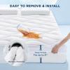 imageBedsure Waterproof Mattress Protector Queen  Noiseless Soft Fluffy Queen Size Mattress Pad Washable Quilted Cooling Topper with 821 Inches Deep Pocket Breathable Bed Cover WhiteCalifornia King