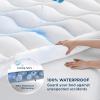 imageBedsure Waterproof Mattress Protector Queen  Noiseless Soft Fluffy Queen Size Mattress Pad Washable Quilted Cooling Topper with 821 Inches Deep Pocket Breathable Bed Cover WhiteKing