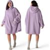 imageBedsure Wearable Blanket Hoodie  Gifts for Girlfriend Warm Cozy Fluffy Birthday Present ideas for Wife Soft Sweatshirt Gifts for Women Oversized Hooded Blankets With Sleeves GreyLavender