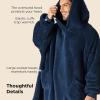 imageBedsure Wearable Blanket Hoodie  Gifts for Girlfriend Warm Cozy Fluffy Birthday Present ideas for Wife Soft Sweatshirt Gifts for Women Oversized Hooded Blankets With Sleeves GreyNavy