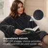 imageBedsure Wearable Blanket Hoodie  Gifts for Girlfriend Warm Cozy Fluffy Birthday Present ideas for Wife Soft Sweatshirt Gifts for Women Oversized Hooded Blankets With Sleeves GreyCharcoal