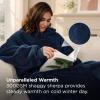 imageBedsure Wearable Blanket Hoodie  Gifts for Girlfriend Warm Cozy Fluffy Birthday Present ideas for Wife Soft Sweatshirt Gifts for Women Oversized Hooded Blankets With Sleeves GreyNavy