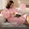 imageBedsure Wearable Blanket Hoodie  Gifts for Girlfriend Warm Cozy Fluffy Birthday Present ideas for Wife Soft Sweatshirt Gifts for Women Oversized Hooded Blankets With Sleeves GreyPink