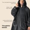 imageBedsure Wearable Blanket Hoodie  Gifts for Girlfriend Warm Cozy Fluffy Birthday Present ideas for Wife Soft Sweatshirt Gifts for Women Oversized Hooded Blankets With Sleeves GreyCharcoal