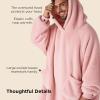 imageBedsure Wearable Blanket Hoodie  Gifts for Girlfriend Warm Cozy Fluffy Birthday Present ideas for Wife Soft Sweatshirt Gifts for Women Oversized Hooded Blankets With Sleeves GreyPink