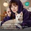 imageBedsure Wearable Blanket Hoodie  Gifts for Girlfriend Warm Cozy Fluffy Birthday Present ideas for Wife Soft Sweatshirt Gifts for Women Oversized Hooded Blankets With Sleeves GreyDark Purple