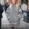 imageBedsure Wearable Blanket Hoodie  Gifts for Girlfriend Warm Cozy Fluffy Birthday Present ideas for Wife Soft Sweatshirt Gifts for Women Oversized Hooded Blankets With Sleeves GreyGrey