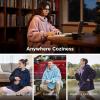 imageBedsure Wearable Blanket Hoodie  Gifts for Girlfriend Warm Cozy Fluffy Birthday Present ideas for Wife Soft Sweatshirt Gifts for Women Oversized Hooded Blankets With Sleeves GreyPink