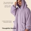 imageBedsure Wearable Blanket Hoodie  Gifts for Girlfriend Warm Cozy Fluffy Birthday Present ideas for Wife Soft Sweatshirt Gifts for Women Oversized Hooded Blankets With Sleeves GreyLavender