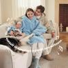 imageBedsure Wearable Blanket Hoodie  Gifts for Girlfriend Warm Cozy Fluffy Birthday Present ideas for Wife Soft Sweatshirt Gifts for Women Oversized Hooded Blankets With Sleeves GreySky Blue