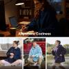 imageBedsure Wearable Blanket Hoodie  Gifts for Girlfriend Warm Cozy Fluffy Birthday Present ideas for Wife Soft Sweatshirt Gifts for Women Oversized Hooded Blankets With Sleeves GreyNavy
