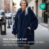 imageBedsure Wearable Blanket Hoodie  Gifts for Girlfriend Warm Cozy Fluffy Birthday Present ideas for Wife Soft Sweatshirt Gifts for Women Oversized Hooded Blankets With Sleeves GreyNavy
