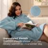 imageBedsure Wearable Blanket Hoodie  Gifts for Girlfriend Warm Cozy Fluffy Birthday Present ideas for Wife Soft Sweatshirt Gifts for Women Oversized Hooded Blankets With Sleeves GreyLight Green