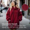 imageBedsure Wearable Blanket Hoodie  Gifts for Girlfriend Warm Cozy Fluffy Birthday Present ideas for Wife Soft Sweatshirt Gifts for Women Oversized Hooded Blankets With Sleeves GreyDark Red