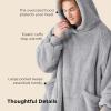 imageBedsure Wearable Blanket Hoodie  Gifts for Girlfriend Warm Cozy Fluffy Birthday Present ideas for Wife Soft Sweatshirt Gifts for Women Oversized Hooded Blankets With Sleeves GreyGrey
