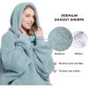 imageBedsure Wearable Blanket Hoodie  Gifts for Girlfriend Warm Cozy Fluffy Birthday Present ideas for Wife Soft Sweatshirt Gifts for Women Oversized Hooded Blankets With Sleeves GreyLight Green