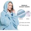 imageBedsure Wearable Blanket Hoodie  Gifts for Girlfriend Warm Cozy Fluffy Birthday Present ideas for Wife Soft Sweatshirt Gifts for Women Oversized Hooded Blankets With Sleeves GreySky Blue