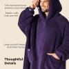 imageBedsure Wearable Blanket Hoodie  Gifts for Girlfriend Warm Cozy Fluffy Birthday Present ideas for Wife Soft Sweatshirt Gifts for Women Oversized Hooded Blankets With Sleeves GreyDark Purple