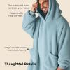 imageBedsure Wearable Blanket Hoodie  Gifts for Girlfriend Warm Cozy Fluffy Birthday Present ideas for Wife Soft Sweatshirt Gifts for Women Oversized Hooded Blankets With Sleeves GreyLight Green