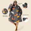 imageBedsure Wearable Blanket Hoodie Birthday Gifts for Girlfriend  Shaggy Sherpa Checkered Blanket Hoodie for Women Adults Men Warm Hooded Sweatshirt Chessboard PatternGrey