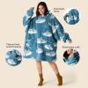imageBedsure Wearable Blanket Hoodie Birthday Gifts for Girlfriend  Shaggy Sherpa Checkered Blanket Hoodie for Women Adults Men Warm Hooded Sweatshirt Chessboard PatternSky Blue