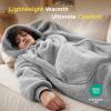 imageBedsure Wearable Blanket Hoodie Gifts for Girlfriend Wife Women  Giant Shaggy Sherpa Cozy Soft Oversized Hooded BlanketGrey