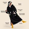 imageBedsure Wearable Blanket Hoodie Long Hooded Blanket Sweatshirt as Birthday Gifts for Women Cozy Sherpa Hoodie for Adult Standard Dark PurpleBlack