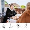 imageBedsure Wearable Blanket Hoodie Long Hooded Blanket Sweatshirt as Birthday Gifts for Women Cozy Sherpa Hoodie for Adult Standard Dark PurpleBlack