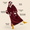 imageBedsure Wearable Blanket Hoodie Long Hooded Blanket Sweatshirt as Birthday Gifts for Women Cozy Sherpa Hoodie for Adult Standard Dark PurpleBurgundy
