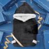 imageBedsure Wearable Blanket Hoodie Long Hooded Blanket Sweatshirt as Birthday Gifts for Women Cozy Sherpa Hoodie for Adult Standard Dark PurpleCharcoal