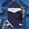 imageBedsure Wearable Blanket Hoodie Long Hooded Blanket Sweatshirt as Birthday Gifts for Women Cozy Sherpa Hoodie for Adult Standard Dark PurpleDark Purple