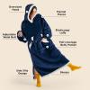 imageBedsure Wearable Blanket Hoodie Long Hooded Blanket Sweatshirt as Birthday Gifts for Women Cozy Sherpa Hoodie for Adult Standard Dark PurpleNavy