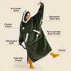 imageBedsure Wearable Blanket Hoodie Long Hooded Blanket Sweatshirt as Birthday Gifts for Women Cozy Sherpa Hoodie for Adult Standard Dark PurpleOlive Green