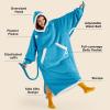 imageBedsure Wearable Blanket Hoodie Long Hooded Blanket Sweatshirt as Birthday Gifts for Women Cozy Sherpa Hoodie for Adult Standard Dark PurpleTeal