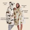 imageBedsure Wearable Blanket Hoodie Sherpa Hooded Blanket Printed for Adult ampamp Kids as Gifts for Women Mom Gifts Sherpa Hoodie Standard Mushroom BeigeGrey