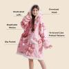imageBedsure Wearable Blanket Hoodie Sherpa Hooded Blanket Printed for Adult ampamp Kids as Gifts for Women Mom Gifts Sherpa Hoodie Standard Mushroom BeigePeach Pink