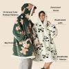 imageBedsure Wearable Blanket Hoodie Sherpa Hooded Blanket Printed for Adult ampamp Kids as Gifts for Women Mom Gifts Sherpa Hoodie Standard Mushroom BeigeCream